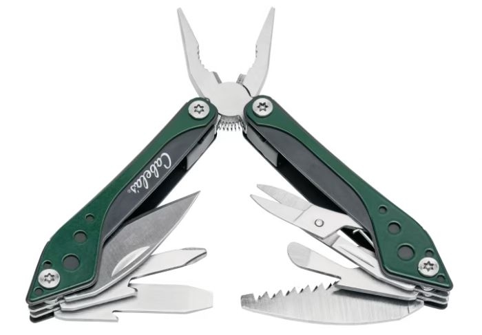 Product Description: Our handy and affordable compact Multi-Tool has the devices you need for quick fixes and repairs. Stainless steel construction with an assortment of attached tools that includes flat-nose pliers, wire-stripper, knife, Phillips and flat-head screwdrivers, saw, bottle opener and scissors. Nylon sheath included. </br></br>Closed Length: 3in.Colors: Green, Orange, Silver and Team</br></br>NACD values you as a customer and a Conservation partner. Once payment has been received, items can take more than 10 days for customization and quality check so please plan accordingly.All orders will be sent directly to you from Cabela’s. It is important to us that your order is right the first time and we want to exceed your expectations. To ensure the accuracy of your order please provide all the needed size, color or other specific information. NACD and Cabela’s strive to ensure that all Marketplace items are in-stock but if for some reason availability is limited, staff will work to resolve the concern.</br></br>AVAILABLE LOGOS: NACD Conservation C; NCDEA; NRCS; ENVIROTHON, NASCA, NCPP.</br></br>Interested in customized accessoriesfor your Conservation District or State Association?Fill outthis formand email it to us atstewardship@nacdnet.org. </br></br>Thank you!</br> Cabela's Multitool
