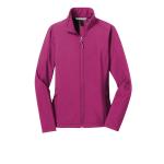 Product Description: Polyester/Spandex woven water-resistant shell with microfleece lining, cadet collar and front zippered pockets.</br></br>Colors: Berry, Black, Charcoal Heather, Navy</br></br>Sizes: XS-3XL</br></br>NACD values you as a customer and a Conservation partner. Once payment has been received, items can take more than 10 days for customization and quality check so please plan accordingly.All orders will be sent directly to you from Cabela’s. It is important to us that your order is right the first time and we want to exceed your expectations. To ensure the accuracy of your order please provide all the needed size, color or other specific information. and Cabela’s strive to ensure that all Marketplace items are in-stock but if for some reason availability is limited, staff will work to resolve the concern.</br></br>AVAILABLE LOGOS: Conservation C; NCDEA; NRCS; ENVIROTHON, NASCA, NCPP.</br></br>Interested in customized logo-wear for your Conservation District or State Association?Fill outthis formand email it to us atstewardship@nacdnet.org.</br></br>Thank you!</br> NEW! Ladies Core Soft Shell Jacket