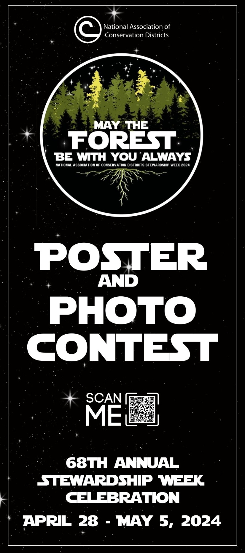 Product Description: Front/Back</br></br>Raise awareness of your Conservation DistrictsPoster and Photo Contest with our informative rack card. Includes helpful links to details about these annual contests, and information on Stewardship Week and it's history.On the back, personalize it with a label with your local district's information. For customization options, please contact us at stewardship@nacdnet.org.</br></br>Make your mark and promote creativity!</br> 2024 Poster and Photo Contest Rack Card