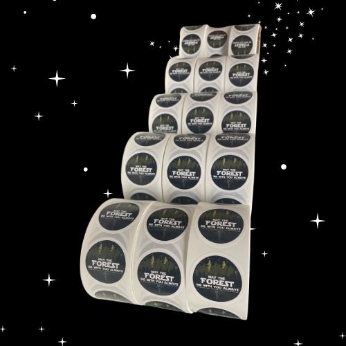 Product Description: Get your hands on our 'May the Forest Be With You, Always' Stewardship Week logo-themed stickers!Each roll contains 200 1.5-inch stickers that stick well to items such as laptops or phone cases. No stickyresidue on clothing, making them perfect for children.</br></br>These stickers are not vinyl or waterproof (when soaked) but can withstand a little rain, or a damp cloth here and there. They are great for promoting natural resource awareness in your community.Support our Stewardship and education program with these fun and versatile stickers.</br></br>Need more? No problem! Choose your desired quantity in the options!</br></br>200 (1 roll of 200)$10.00</br></br>500 count (2 rolls of 250)$20.00</br></br>1000 count (4 rolls of 250) $37.00</br></br>Shipping calculation instructions:</br></br>Click "calculate" at check out under shipping and handling.</br></br>Submit country and your zip code then choose “STICKERS ONLY" if you are shipping stickers only in your order.</br></br>Stickers only shipping rate:</br></br>$0.01 to $20.00 $4.95</br></br>$20.01 to $70.00 $8.60</br></br>$70.01 and above $10.60</br></br>Please note! Users with nacdnet.net email addresses may have filtering issues with receipts being automatically generated and sent from the marketplace. This includes purchases and free downloads.Please contact stewardship@nacdnet.org if you do not receive a receipt for purchase or with download links via email soon after your purchase</br> May the Forest Be With You, Always 200 ct sticker