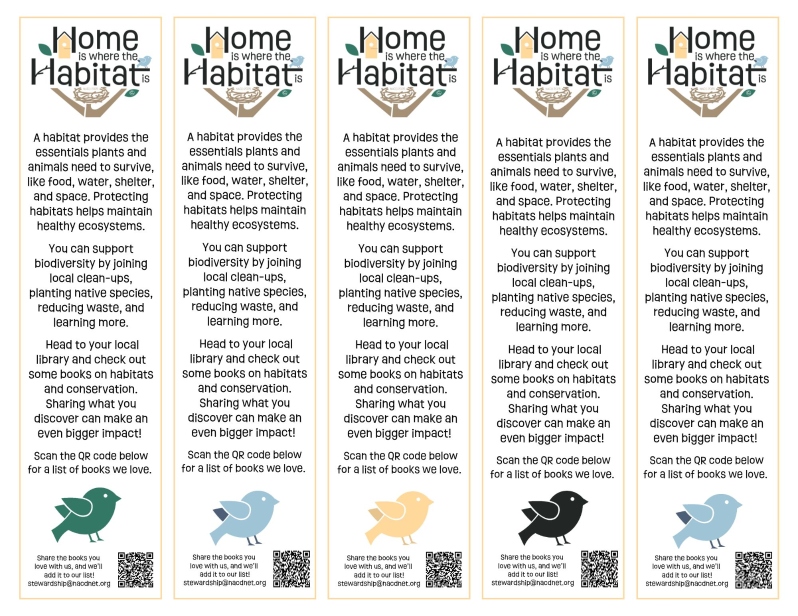 Product Description: This bookmark is a 5 in 1 print. Convienent for use in home, school or office printers. Print front and back, cut then trim. Bookmarks are a great way to celebrateStewardship Week at local schools, or at conservation events!</br></br>This is a PDF file for digital use and personal printing. After the order is placed, the link to the PDF file will be sent to the customer. For recipients with nacdnet.net email addresses, we kindly request that you add stewardship@nacdnet.org to your safe senders list to ensure seamless receipt of your download link. Should you be unable to access these settings, please feel free to send an email to stewardship@nacdnet.org with the subject line "safe sender," and our team will respond. This should help correct any email filter issues.</br> 2025 Bookmark Option: I Love Reading
