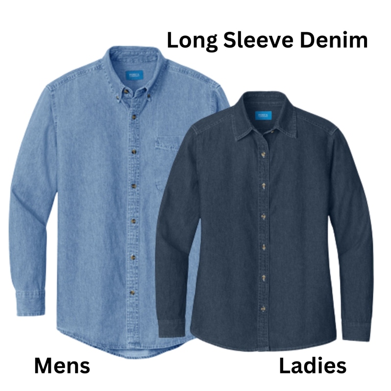 Product Description: Click "More Images" above and expand window for additional photos! </br></br>This 100% Cotton washed denim button-down shirt can be customized with your district logo.</br></br>We deeply value you as a customer and conservation partner.Once your order is placed, we will begin the customization process promptly. Please note that newly submitted logos may require additional time for embroidery or engraving setup, as well as a quality check. If we already have your logo on file or you have ordered previously, your order will typically be processed and shipped within a week. All items will be shipped directly from Bass Pro/Cabela's.</br></br>We are committed to ensuring your order is accurate and meets your expectations. To help us achieve this, please provide all necessary details such as sizes, colors, and other specifications. While we strive to keep all Marketplace items in stock, if availability is limited, our team will work to resolve any issues and ensure your satisfaction.</br></br>Custom Logo?Email it to us atstewardship@nacdnet.org</br></br>SIZES XS- 6XL - Please note:At the NACD Marketplace, we do not inflate prices to meet the highest price point; instead, prices vary based on product size, reflecting the actual cost passed directly to the buyer or member.</br></br>With sturdy construction, a generous cut and soft garment washing.</br></br>Mens:</br></br>6.5-ounce, 100% cotton</br></br>Double-needle stitching throughout</br></br>Button-down collar</br></br>Horn-tone buttons</br></br>Left chest pocket</br></br>Rounded adjustable cuffs</br></br>Due to special finishing process, colors may vary.</br></br>Ladies:</br></br>6.5-ounce, 100% cotton</br></br>Double-needle stitching throughout</br></br>Traditional, relaxed look</br></br>Open collar</br></br>Horn-tone buttons</br></br>Due to special finishing process, colors may vary.</br></br>Colors: Faded Blue, Ink Blue</br> Long Sleeve Denim Shirt