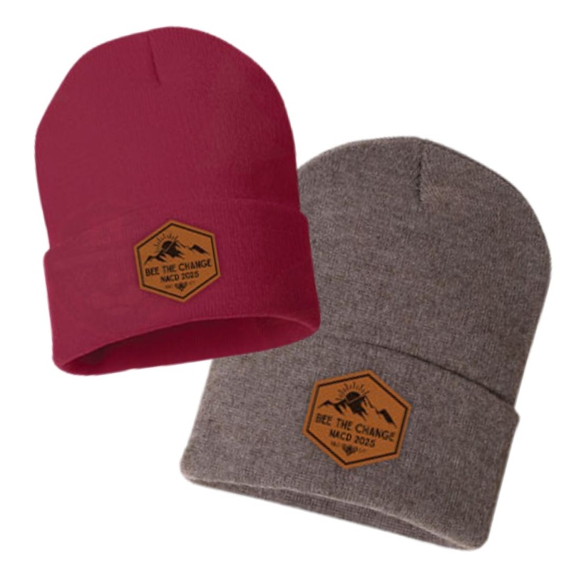 Product Description: Don’t miss your chance to grab a limited edition beanie sporting the popular Annual Meeting's "Bee the Change" logo! These 12" cuffed, knit hatsare available in cardinal red or heather brown. Grab one todayfor $40 or donate to Friends of NACD at a silver level or above to get one for free (while suplies last). All proceeds benefit the Friends program and district grants. Contact membership@nacdnet.org with any questions.</br></br>*Be sure to choose Friends of NACD Limited Edition Beanie as your shipping option when checking out.</br> Friends of NACD - Annual Meeting 2025 Beanie