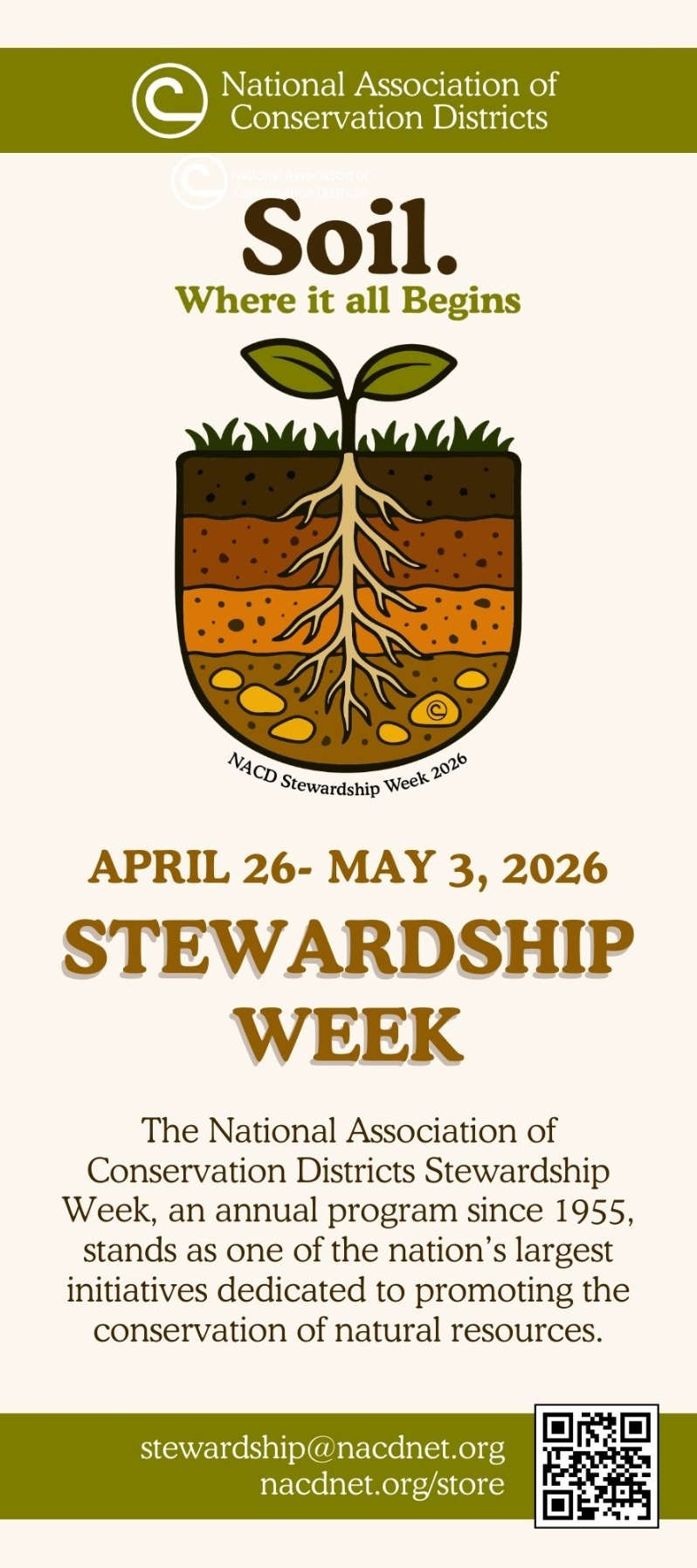 Product Description: This is a PDF file for digital use and personal printing. After the order is placed, the link to the PDF file will be sent to the customer. For recipients with nacdnet.net email addresses, we kindly request that you add stewardship@nacdnet.org to your safe senders list to ensure seamless receipt of your download link. Should you be unable to access these settings, please feel free to send an email to stewardship@nacdnet.org with the subject line "safe sender," and our team will respond. This should help correct any email filter issues.</br> 2026 Rack Card