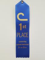Product Description: Single blue 1st place Conservation "C" ribbon. Price includes shipping.</br></br>Perfect for Poster and Photo Contest Winners!</br></br>This product includes shipping and may not request your shipping address at checkout.Please be sure your address is complete for your NACD Marketplace accountor your package may be delayed.</br> 1st Place Ribbon - 1 Ribbon - Includes Shipping