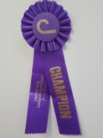 Product Description: Champion Conservation "C" ribbon.</br> Purple Champion Ribbon