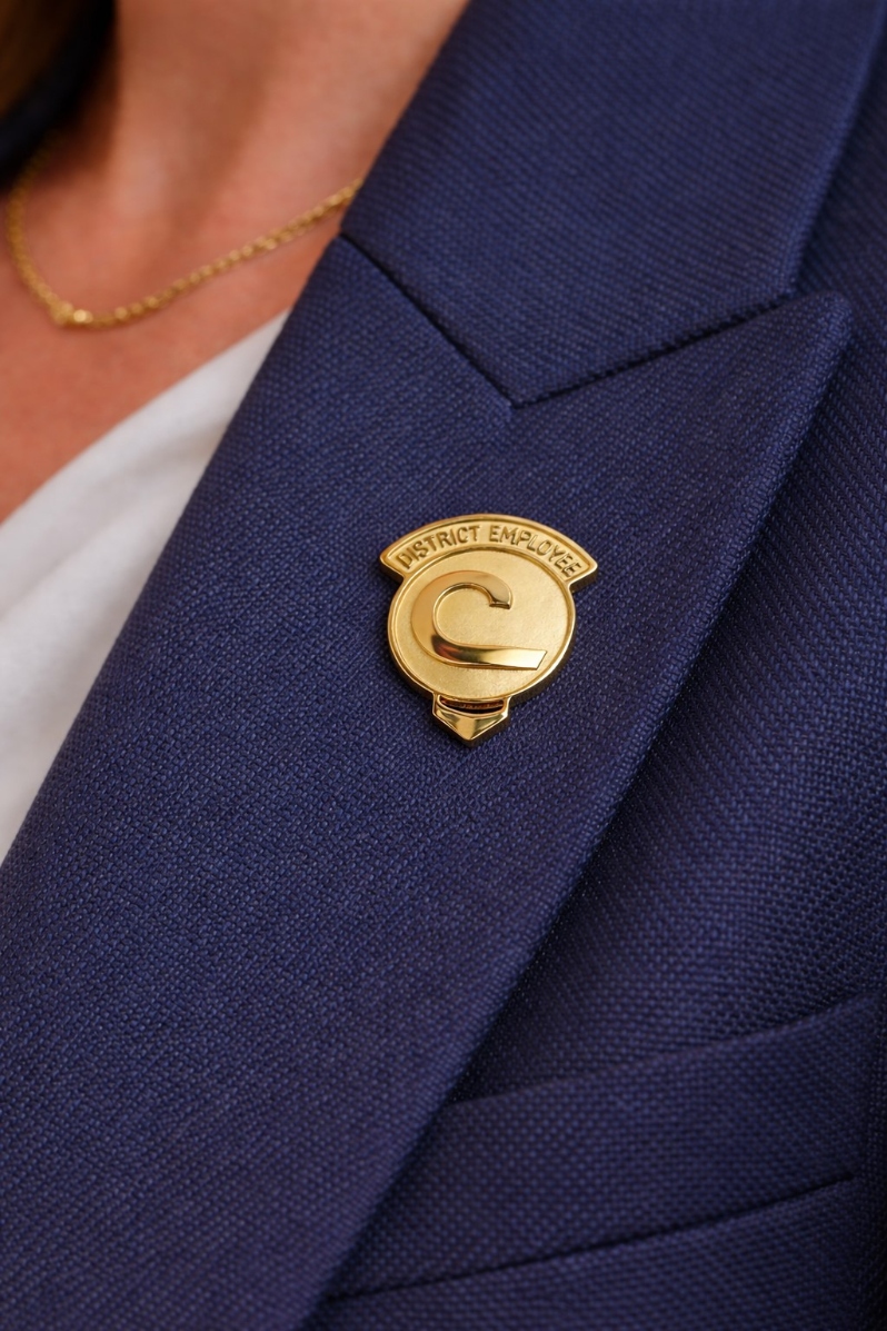 Product Description: Honor and recognize your employees’ years of dedication and service with a commemorative service pin.</br></br>Each pin is crafted from polished brass, creating a classic and professional symbol of appreciation for their hard work and commitment.</br> Service Pin - District Employee